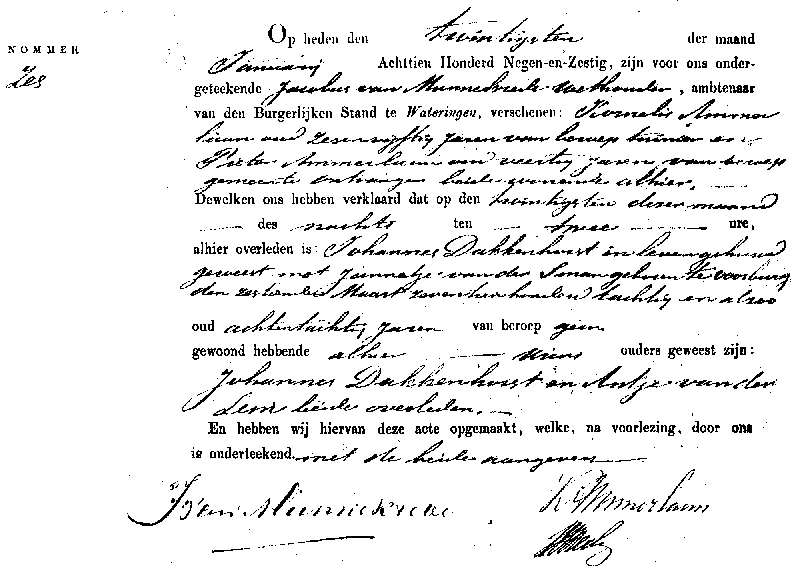 18690120 ovl akte 6 Johannes Dakkenhorst ev Jannetje vd Sman